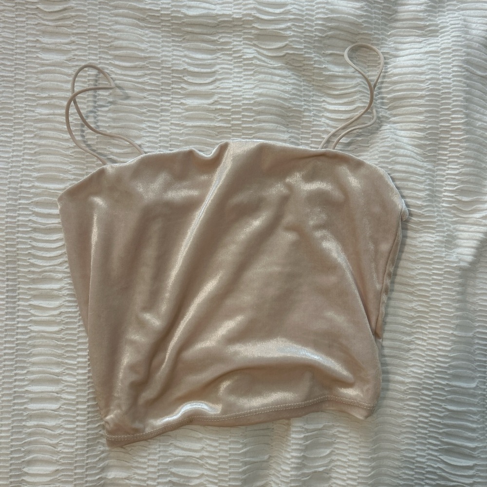 Garage Cream Velvet Camisole Top